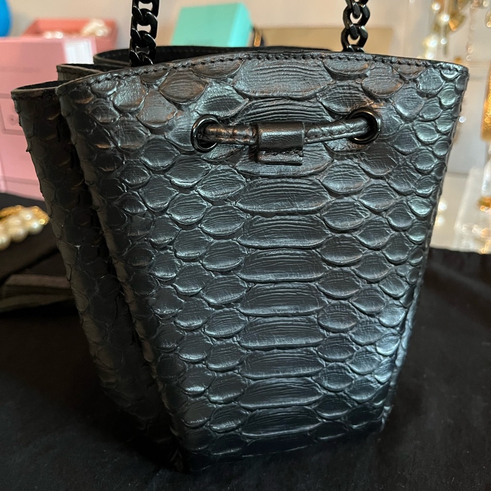 Saint Laurent Calfskin Python Embossed Mini Bucket Bag - Picture 3 of 10